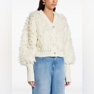 NWT Farm Rio Off-White Textured V Neck Cardigan XL
